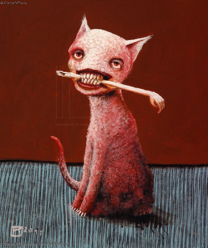 krzysztof_iwin's tweet photo. Krzysztof Iwin – „Posłaniec śmierci” akryl, płyta 27x31cm (2017) https://t.co/0yUw3xVNY4 #surrealistyczne #symboliczne #kot #27cm #31cm #2017r #brązy #czerwienie #biele #błękity #art #painting #Iwin #KrzysztofIwin #obrazy #galeria #malars ... https://t.co/Psl2X0TX77