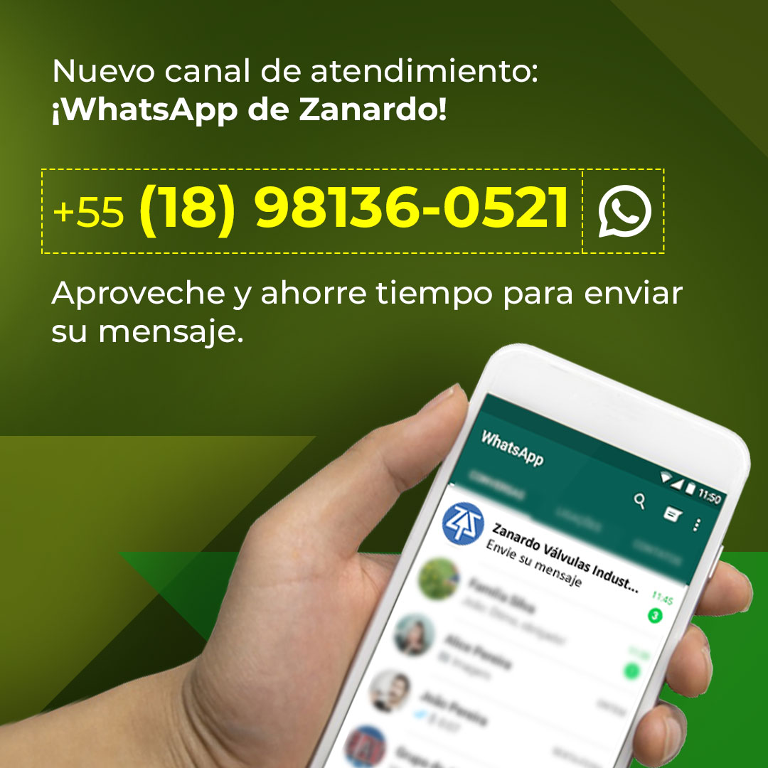 zanardovalvulas's tweet photo. 🇪🇸 ��Hable con nosotros en WhatsApp de Zanardo, nuestro nuevo canal de atendimiento! +55 (18) 98136-0521 https://t.co/mO8AamKCJU