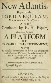 This is much more interesting when you consider that America itself was seen as a"New Atlantis"In 1627 a book of the same title was written by Rosecrusion (or RC Christian)Francis BaconWriter of the Declaration of Independence Thomas Jefferson saw him as a great inspiration