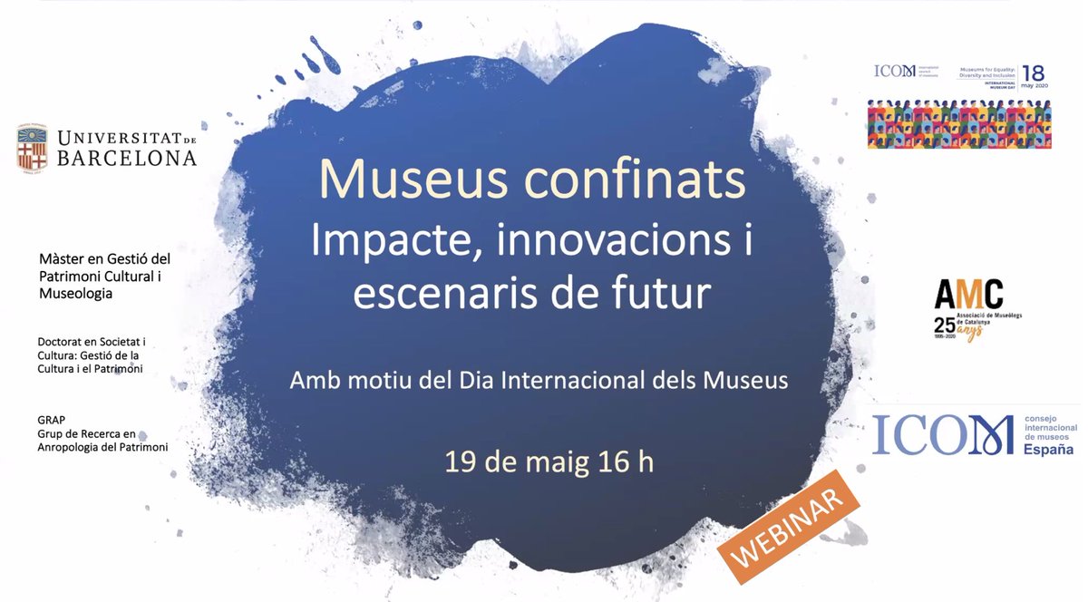 COMENÇA!! <a href="/UniBarcelona/">Universitat de Barcelona</a> <a href="/XavierRoige/">Xavier Roigé Ventura</a> <a href="/IcomEsp/">ICOMEsp</a> @museolegs #DIM2020 #museusadebat