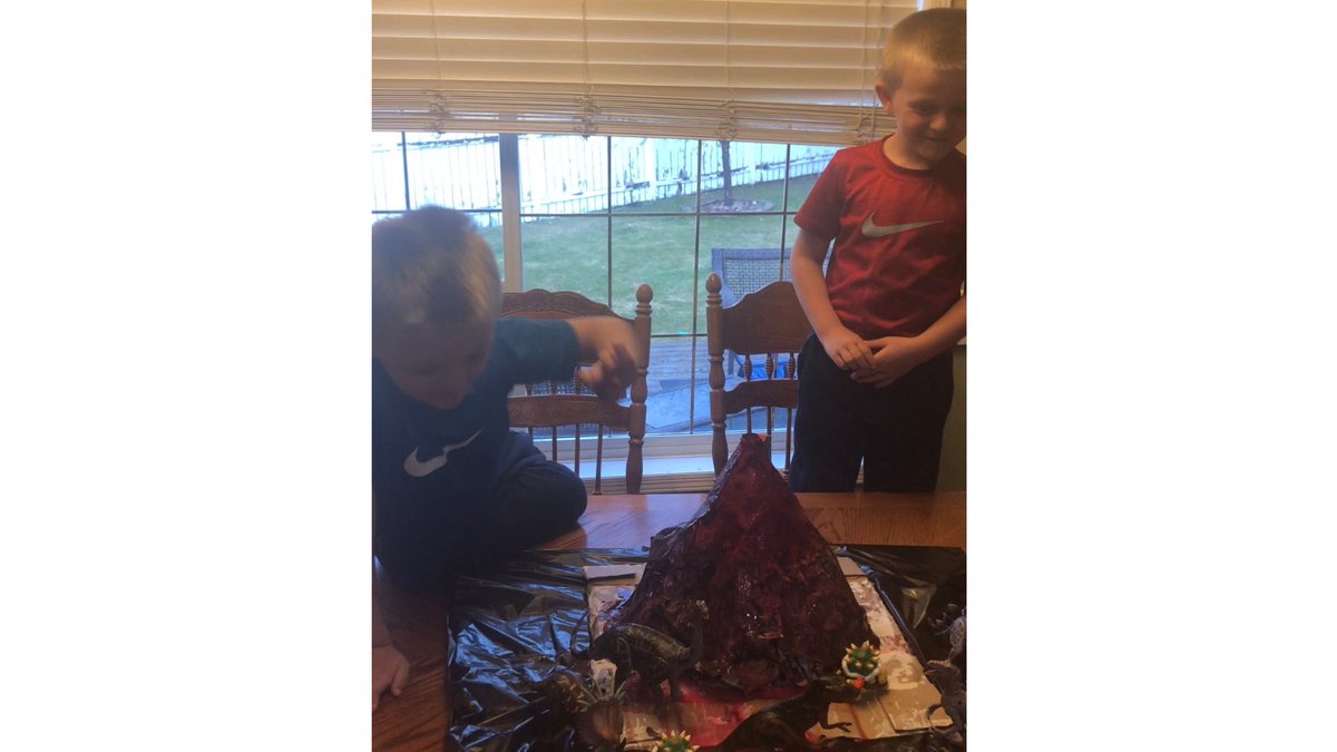 Elainebam's tweet image. Liam and Logan (CGE kindergarten) testing out their volcano with Uncle Stevie!  @FMPSD #ABLearningAtHome #FMPSDLearningAtHome @ChristinaGFMPSD