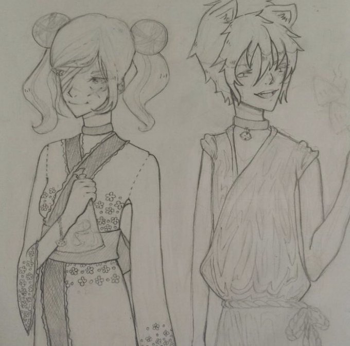 i have found ONE drawing of him. the rest is lost history .. he used to have a rat tail.... 