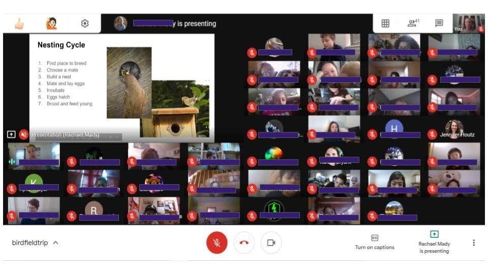 Thank you @juehlz @JennHoutz @RachaelMady for taking us on a virtual birding adventure to our own Strawberry Field behind @BelleShermanES to check on our bird boxes. #nestbox #distancelearning #VirtualTour #teamICSD