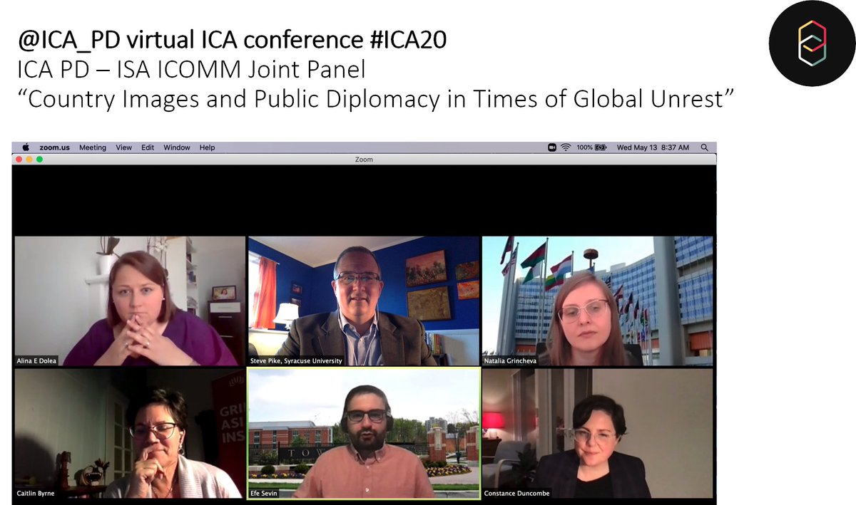 Dolea_Alina's tweet photo. @ICA_PD and @ISAICOMM joint panel on "Country Images and Public Diplomacy in Times of Global Unrest" #ISA20 @SLPSyracuse @Grincheva @caitebyrne @c_duncombe @efesevin https://t.co/FdwPXjB5Ky