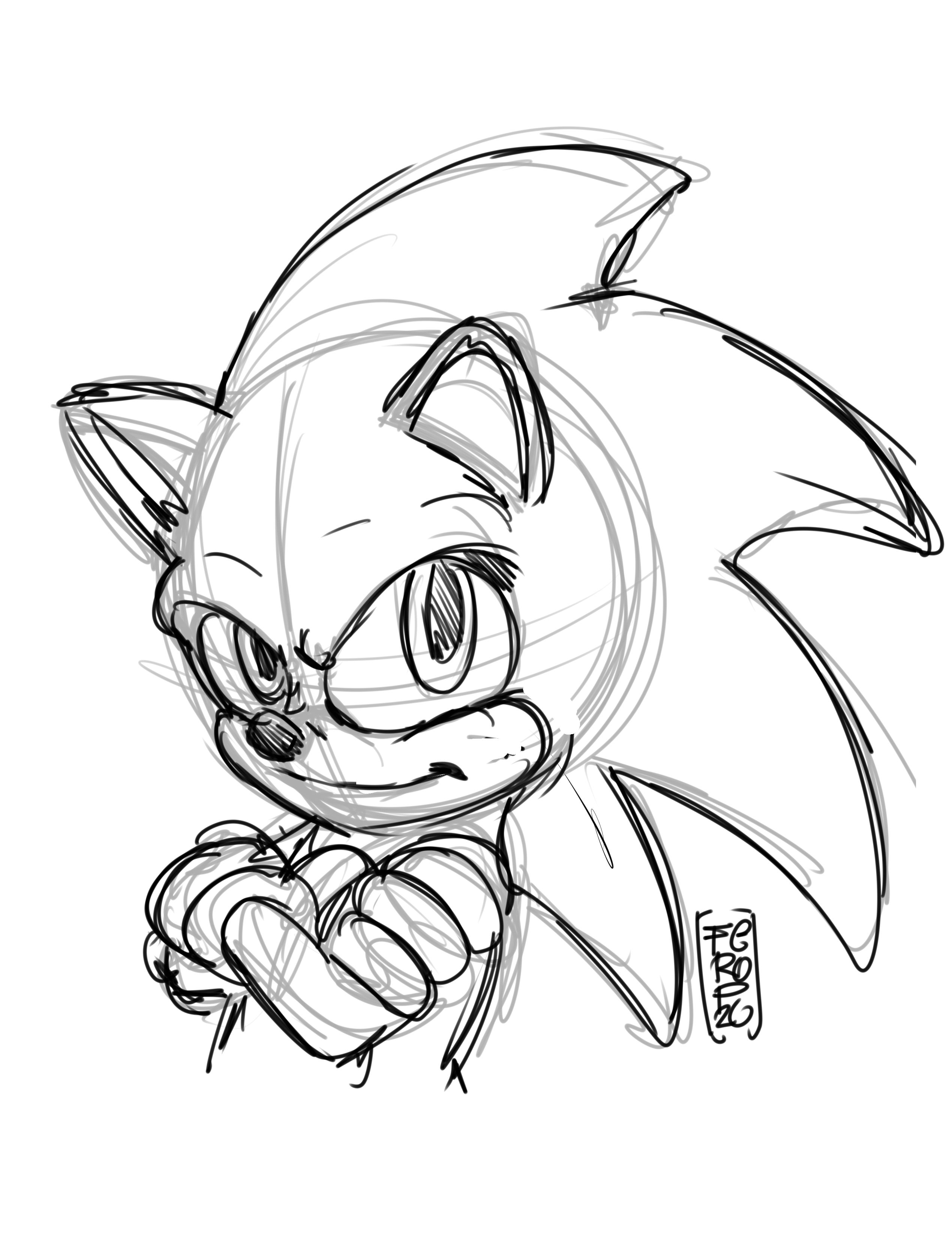 Sonic The Hedgehog Drawing Steps