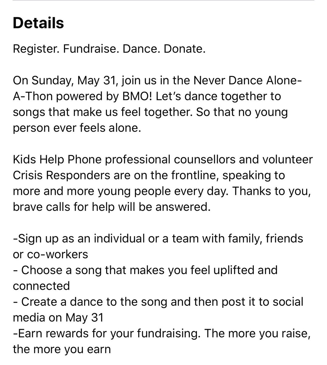AlexBrownYXE's tweet photo. Who doesn’t love a living room dance party?! 🙌🏻
At the end of the month, you can support @KidsHelpPhone by signing up for the #NeverDanceAloneAthon by creating a dance and posting it to social media and fundraise for a great cause! @CTVMorningWPG https://t.co/FSvMp3VVo8
