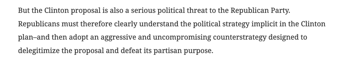 In a strategy memo, healthcare reform is designated as a potential disaster for Republicans politically. They're told if Clinton "wins" here, they could be looking at lost elections for decades.Despite the need for reform, they're told to oppose it as if it's an attack.20/