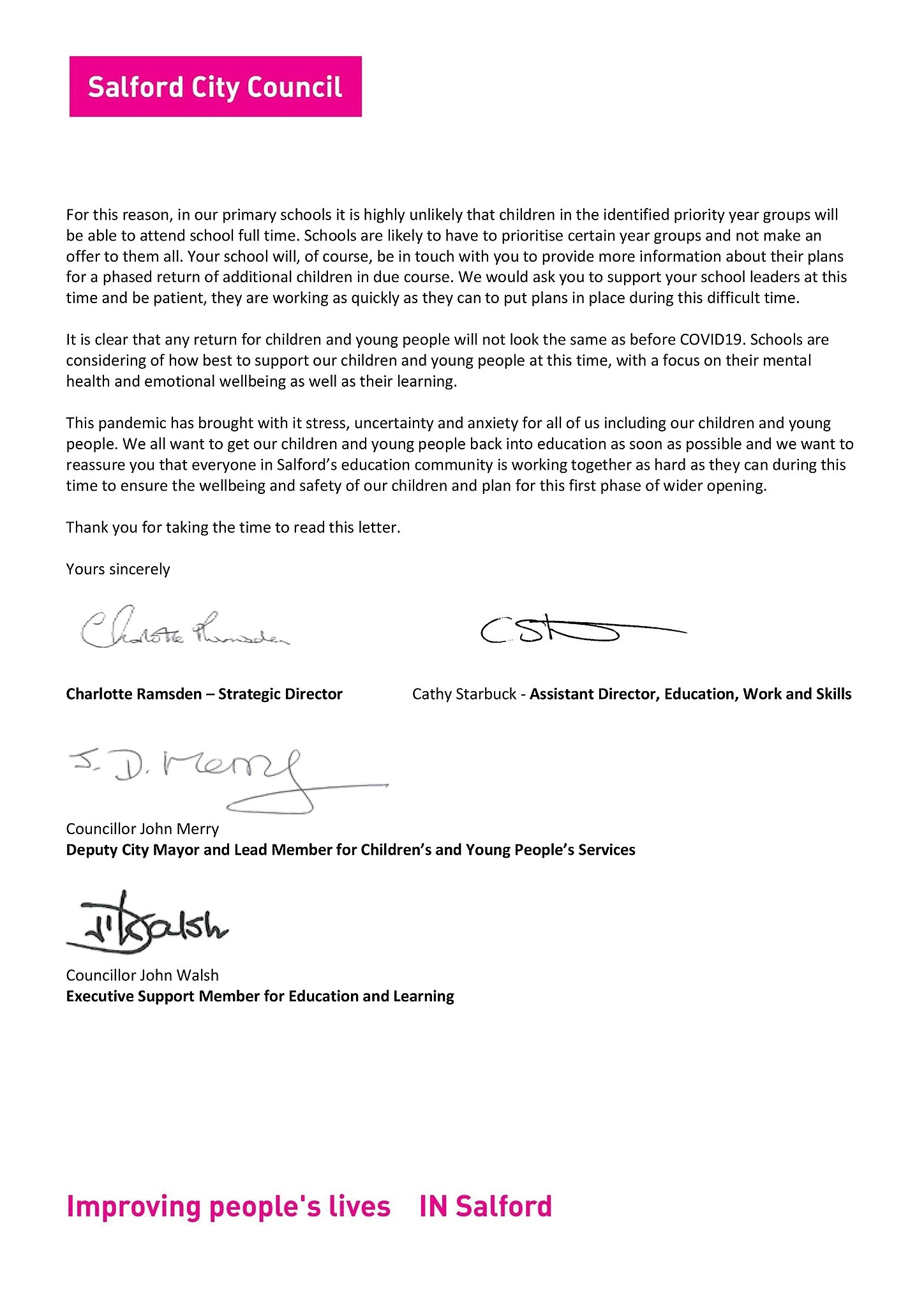 Salford City Council on Twitter "We have sent a letter out outlining