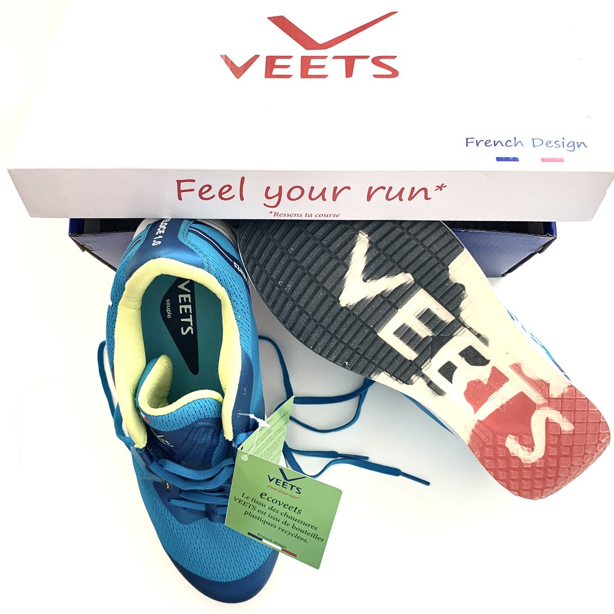 BPelliercuit's tweet photo. Arrivées aujourd’hui, testées jeudi mes nouvelles #running vendéennes @MadeinFranceFR #Veets #veloce 1.0, tissus #ecoveets respectueux de l’#environnement 🌳🌿#hygienedeviedumanager #sport #FellYourRun @colaprete @CLecouffe https://t.co/UWV2pUG482
