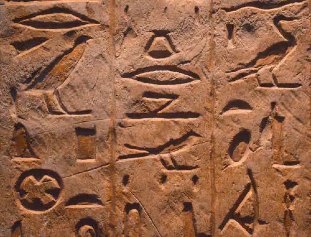 Ancient Egyptian Writing. In the last part of the Predynastic Period, 6000-3150 BCE Anc. Egyptians began to use symbols to represent simple concepts limited to notations to identify a person, place, event or possession. Most likely the earliest purpose of writing was for trading.