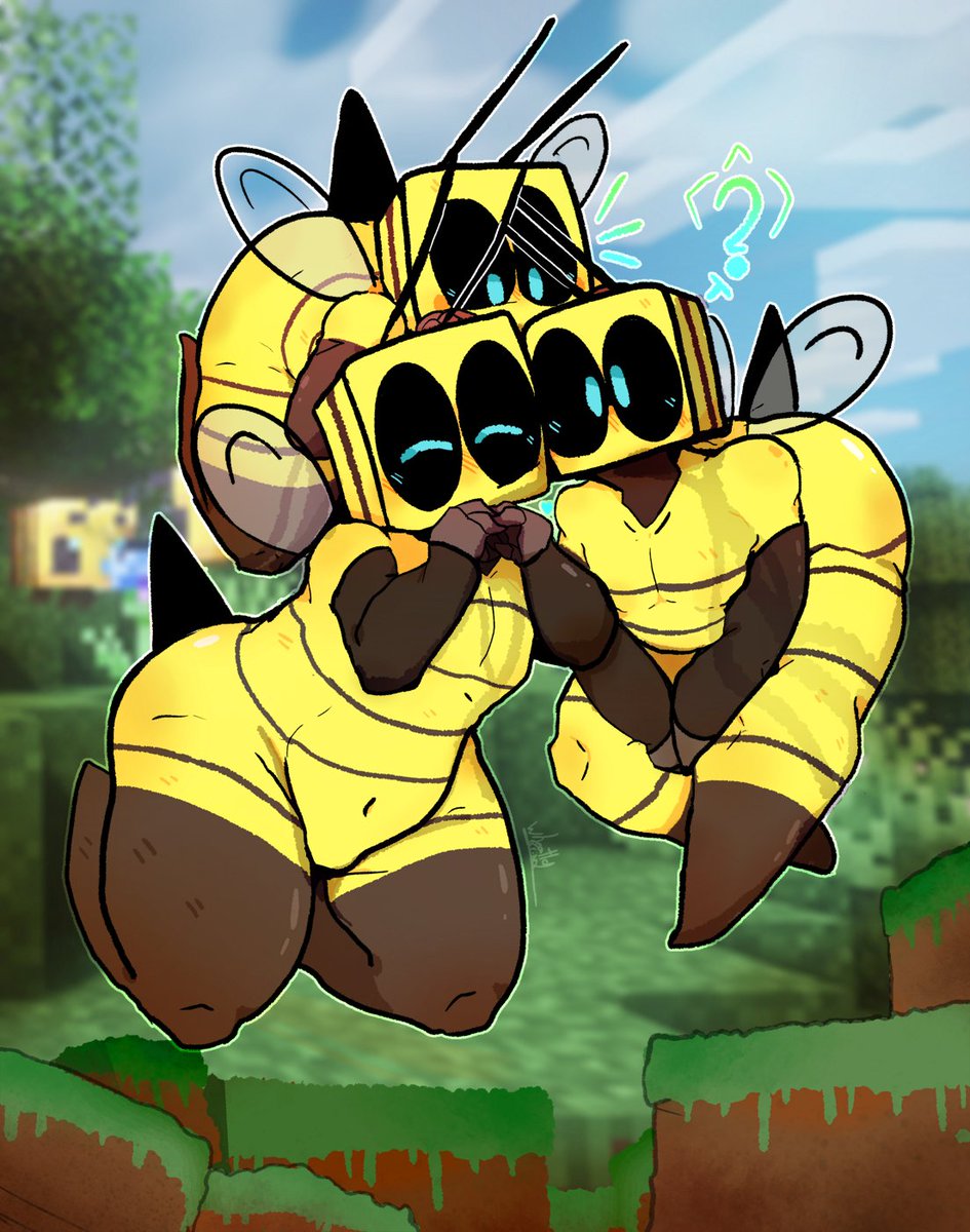 Minecraft Bee Fanart : Finding wild yellows.