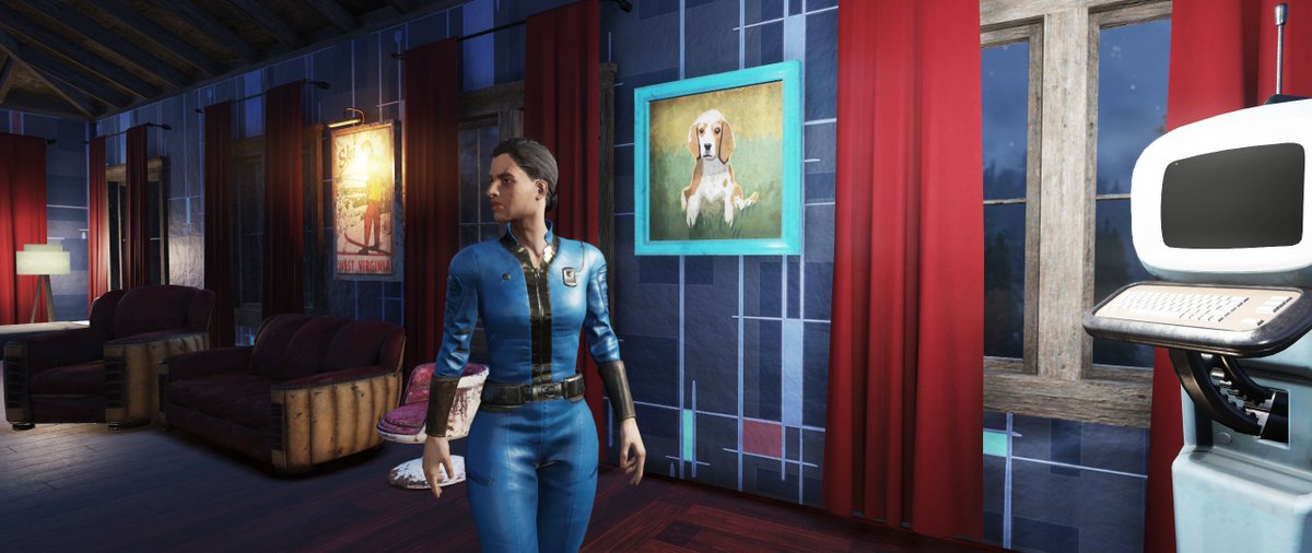 ElectricTempus's tweet photo. #Fallout76 Commander Daguerre looks way better in a vault suit #Wastelanders #Update19 https://t.co/ry9yWdEqpM