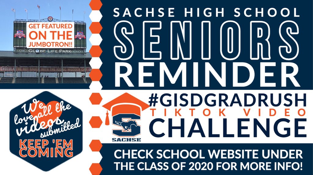SHS_Mustangs's tweet photo. We love all the Cap &amp; Gown TikTok Videos submitted! KEEP EM’ COMING! 🙌🏽We can’t wait to feature you at Globe Life Park during graduation!! 

Visit 👉🏽https://t.co/LnFcryYlvt under Class of 2020 - TikTok...for all the details &amp; video submission form! #RunMustangsRun @shsclass2020 https://t.co/EYnFY0oYmt
