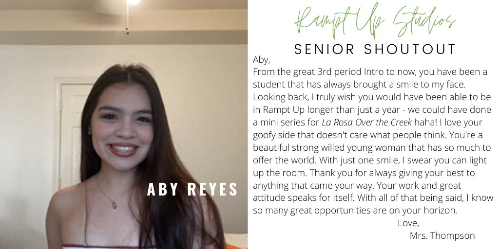 Give it up for our wonderful Miss Aby Reyes 👏