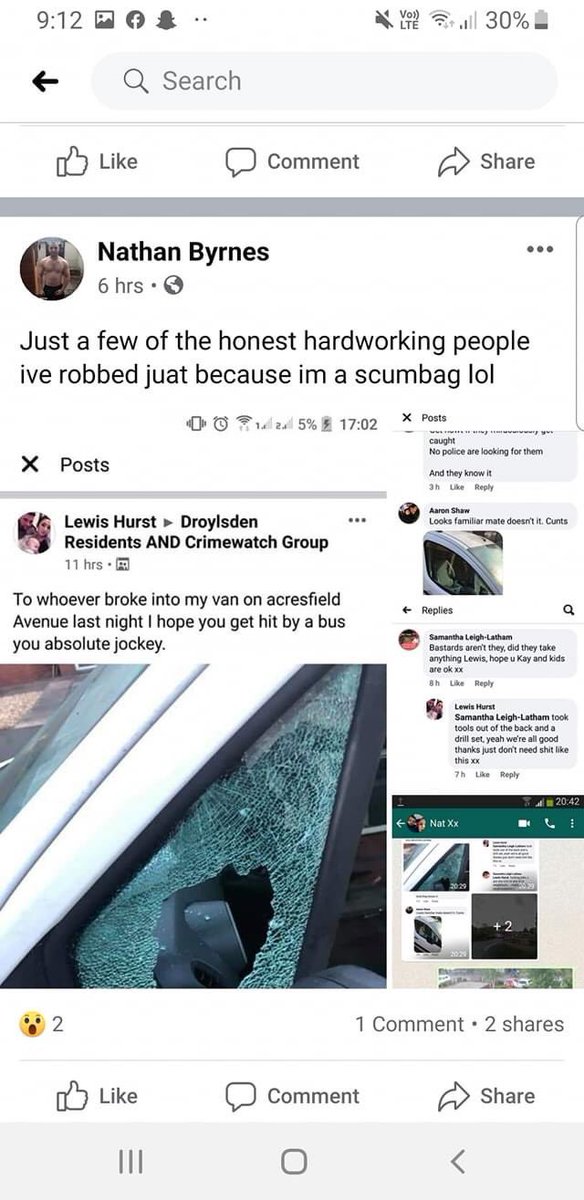 UKNoContext's tweet photo. some bloke got caught trying to rob a van last night and left his phone and driver’s license on the passenger seat and the van owner has only gone and hacked his facebook hahahaha https://t.co/QcLgvdny4O