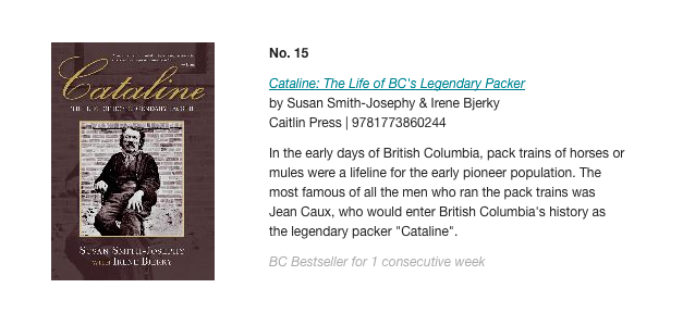 caitlinpress's tweet photo. #Cataline by @smithjosephy has debuted on the @ReadLocalBC @ABPBC Weekly BC Bestseller List 📚 May 16, 2020 https://t.co/COmFJFSpqs https://t.co/eN9tPKJF8R