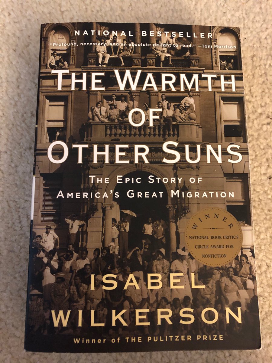 Here is a book that lives up to the hype!  @Isabelwilkerson's Warmth of Other Sons truly is the sort of book that keeps you up until the early hours of the morning. One way or another, this book is finding its way into our class.