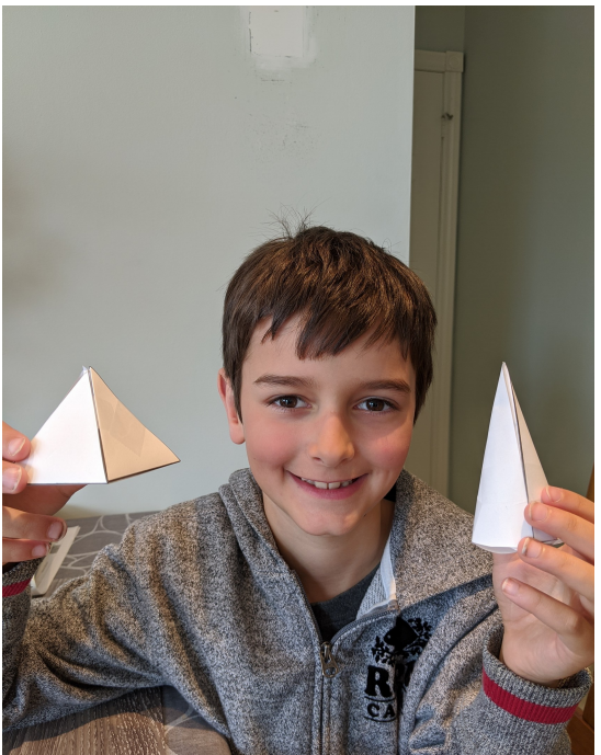 sdunning11's tweet photo. Having fun learning about 3-D figures and making Nets! Way to go Grade Threes! 👏👏👏 @StTimothyHCDSB https://t.co/SZEN3d3p8d