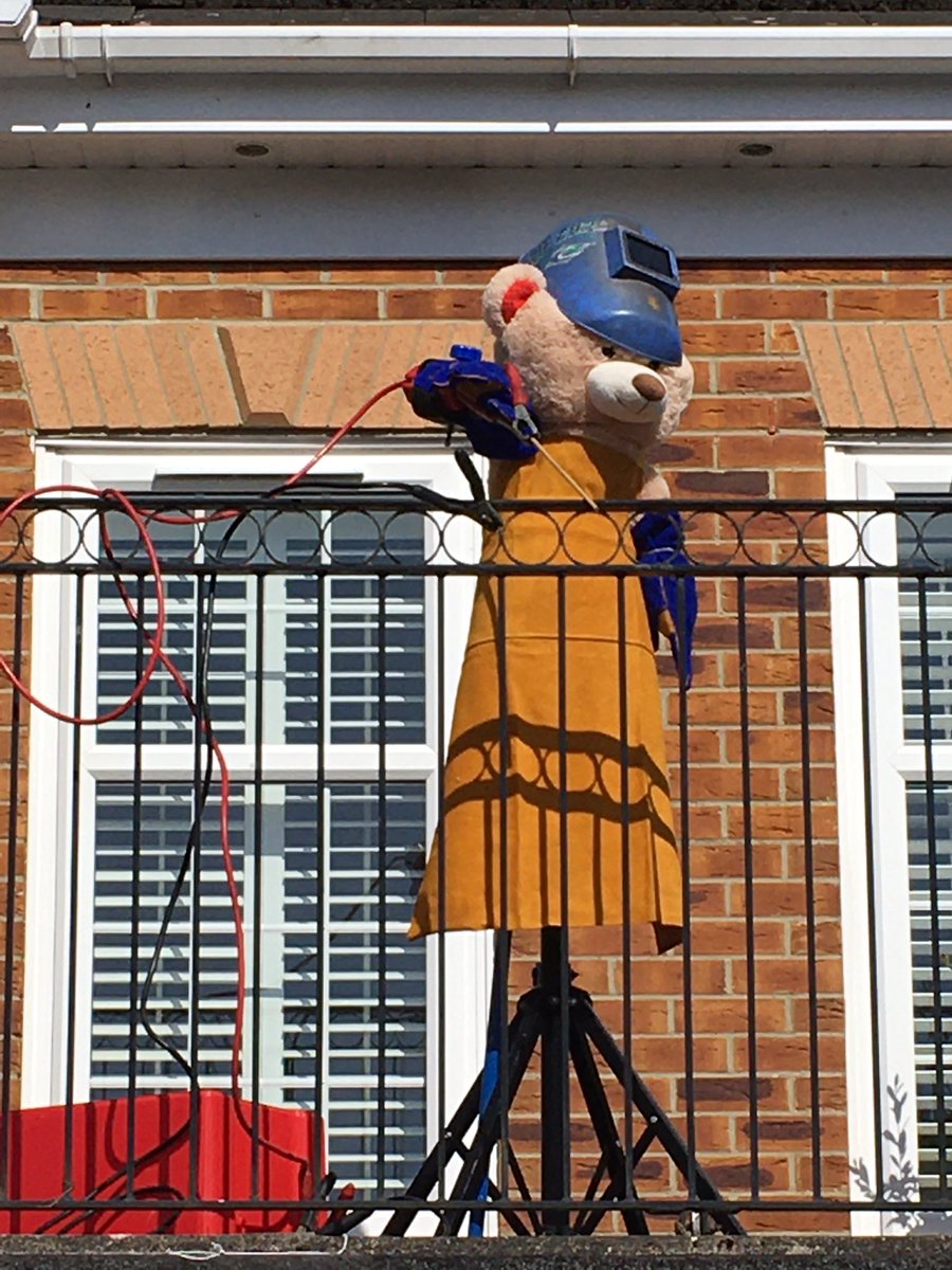 Stanley Big Ted turns his hand to welding today to repair the railings #flashdance #welding <a href="/LogFirepit/">Deluxe Log Fire Pit</a>