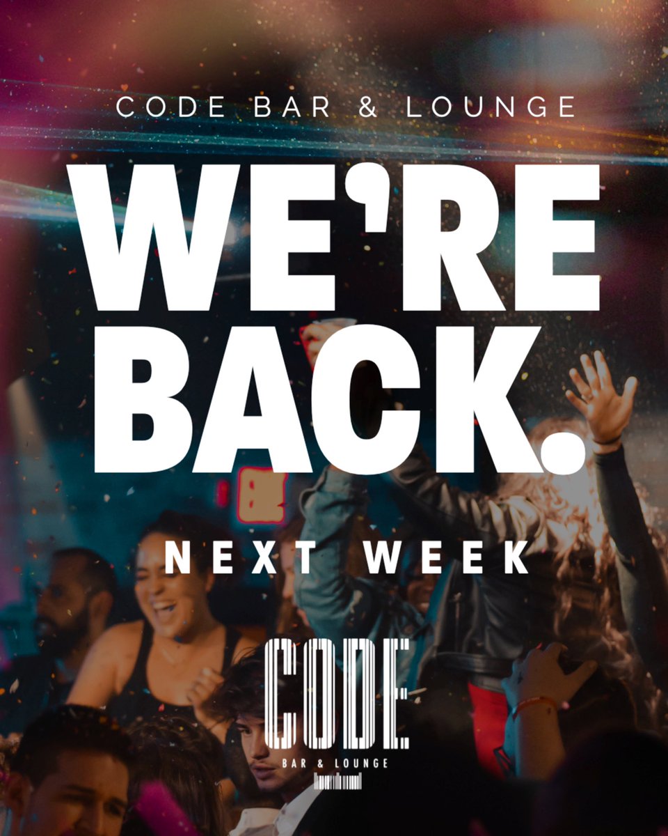 Code__WV's tweet photo. We’re Back.

We will keep you updated on our social media pages on the days we will be open, specials, and DJ’s! https://t.co/qVM8PVUXbQ