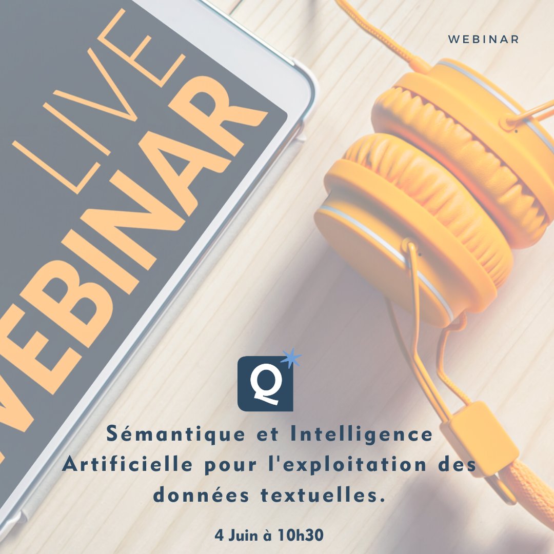 Découvrez avec nous plus de 50 cas d’usage des technologies sémantique, machine learning et deep learning appliquées aux données textuelles - le Jeudi 4 Juin à 10h30
Pour s’inscrire - rendez-vous sur lnkd.in/gY-cFjR

#intelligenceartificielle #webinar #semantique #nlp