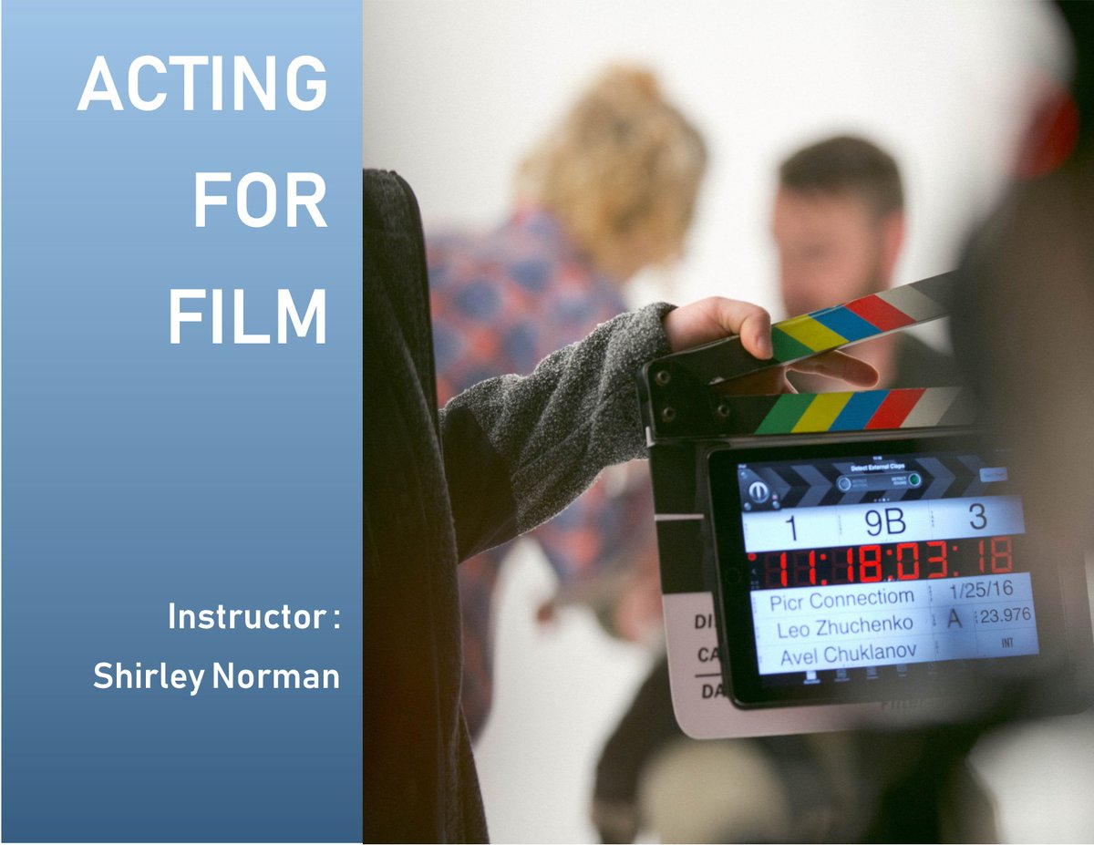 Students will gain the essential, foundational on-camera acting tools and techniques necessary to begin or continue their journey as professional actors.

June 2 - June 25
ow.ly/5ut850zzOMP

July 6 - July 30
ow.ly/v1Xe50zzOMR
