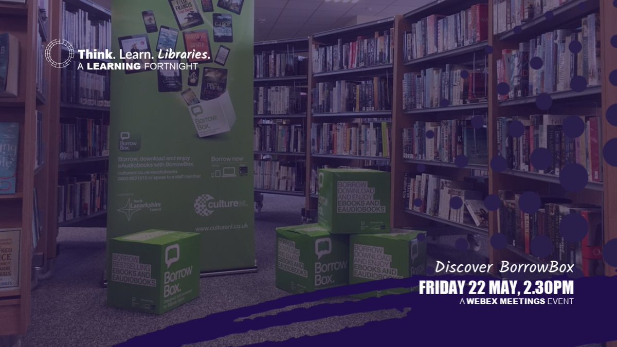 LibrariesNL's tweet photo. #ThinkLearnLibraries turns it's focus on @BorrowBox on Friday at 2.30pm where you can come along to our #DiscoverBorrowBox event. Don't forget to sign up in advance to get sent your email invite to the session - https://t.co/VS5N25SFgJ https://t.co/kCLPgVmOij