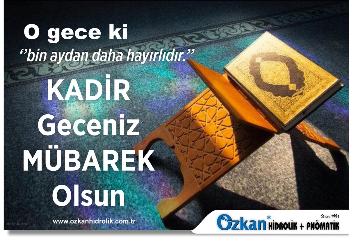 Meleklerin yeryüzüne indiği 
bu gecede tüm dualarınız kabul olsun...
KADİR GECENİZ MÜBAREK OLSUN !

ozkanhidrolik.com.tr

#ÖzkanHidrolik #ozkanhidrolikpnomatik #ozkanhidrolikofficial
#hidrolikhortum #teflonhortum #çeliktellihortumlar #spiralkorumalıhortumlar