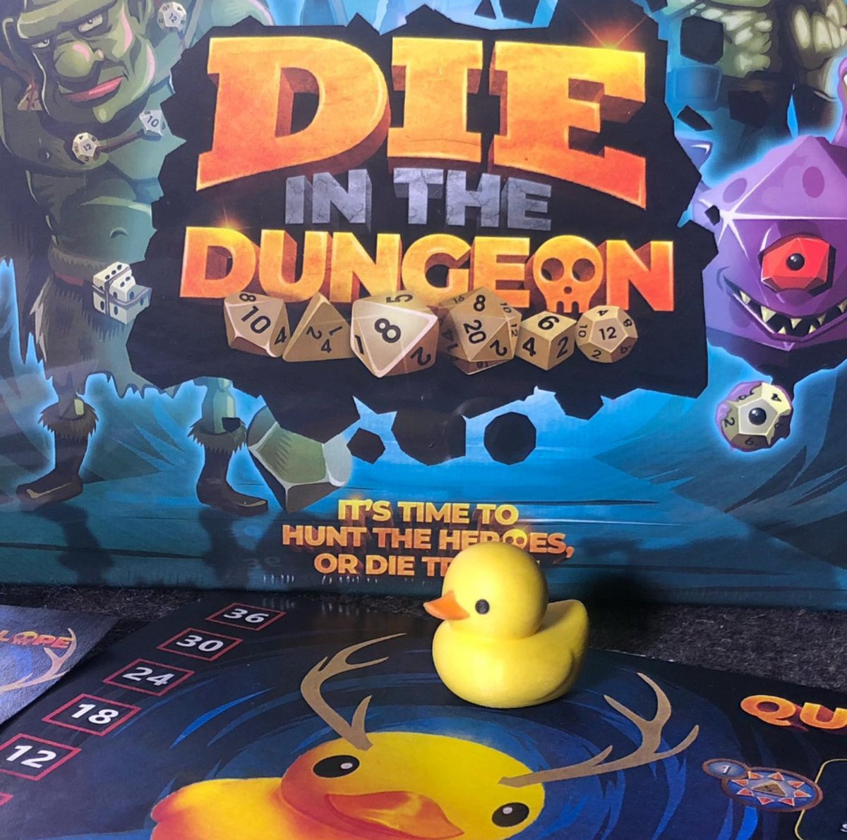 DiEinthe's tweet photo. @quackalope is lined up to do videos about the upcoming DIE in the Dungeon tabletop Boardgame...loaded with polyhedral dice and monster mayhem!!
#dnd #rpg https://t.co/c0cOx5cXtk