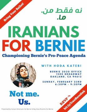 7)Omar quoted a tweet by  @hodakatebi, a regular at NIAC events.Katebi called for burning the U.S. flag after the killing of Tehran’s terrorist-in-chief Qassem Soleimani.Thread below sheds more light https://twitter.com/HeshmatAlavi/status/1227574145153716224?s=20