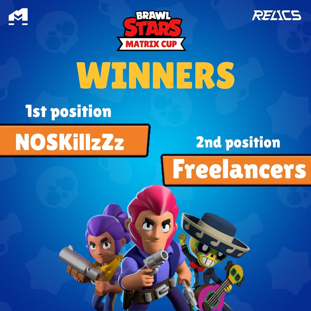 relics_global's tweet photo. Your winners for #MatrixCup, organized by @relics_global and sponsored by @youarematrix_ind
Winner: NOSkillzZz
Runner-ups: Freelancers.
Season 1 was a great success.
Season 2 soon 👀
YT video soon.
#RelicsOP #WeAreRelics #YouAreMatrix #brawlstars #india #esports https://t.co/4tYbaLhsrN