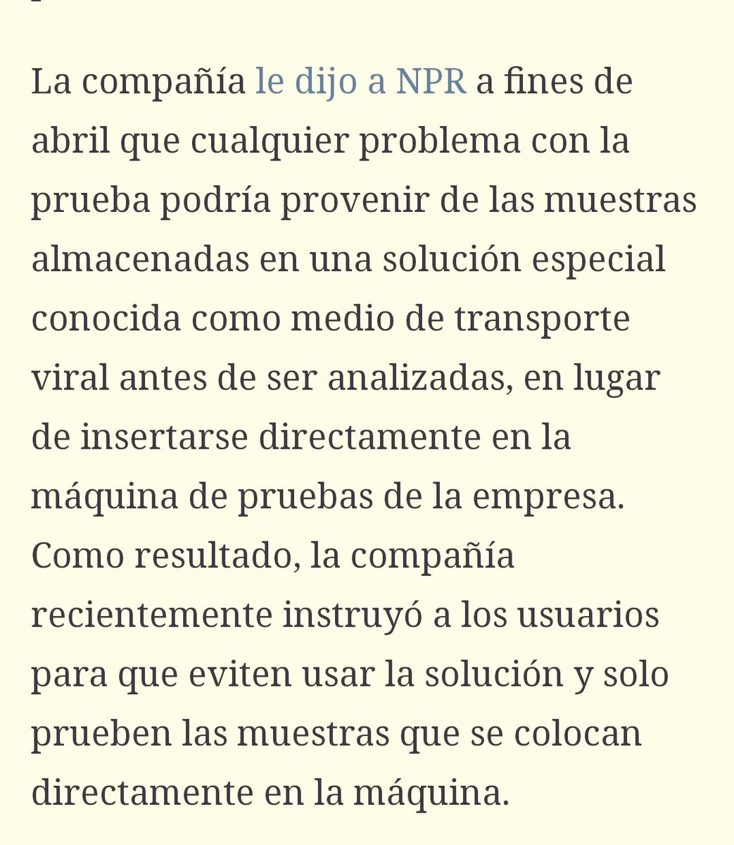 garay's tweet photo. @VillaFernando_ Abbott Labs advierte que las muestras deben #insertarse #directamente en las maquinitas de pruebas de Abbott y NO transportarlas en soluciones convencionales.
--
@juanseroldan @DrJuanCZevallos
@ottosonnenh @Salud_Ec
https://t.co/2QNO7JzkAC https://t.co/8Zj374ewJ0