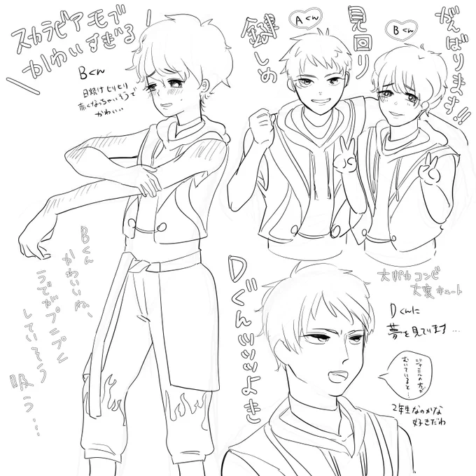 ⚠️4章中編かすかにネタバレ
⚠️モブ顔面有

スカラビアモブくんたち可愛過ぎてッッッッッッ 