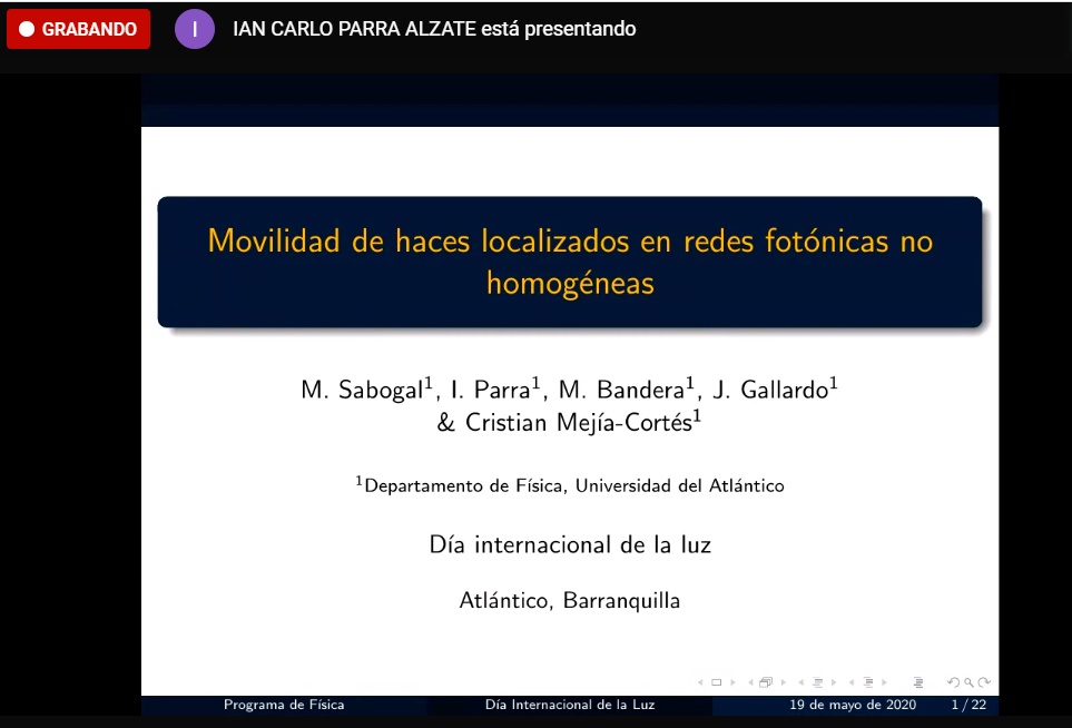 Primera presentación a cargo del estudiante de la universidad del Atlántico Ian Parra