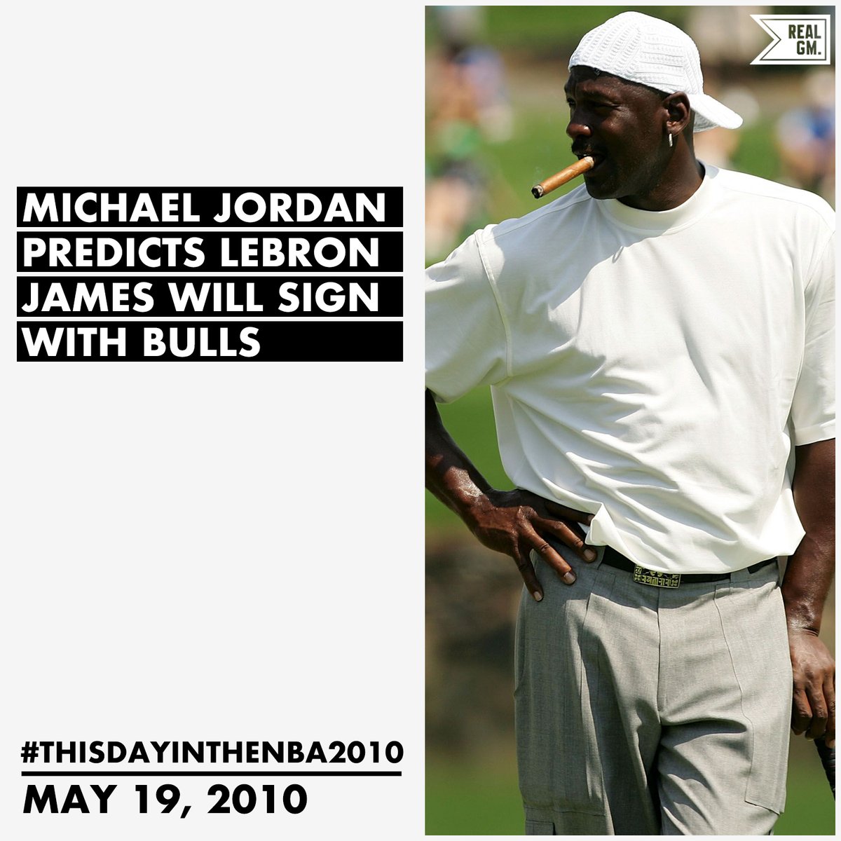  #ThisDayInTheNBA2010May 19, 2010Michael Jordan Predicts LeBron James Will Sign With Bulls https://basketball.realgm.com/wiretap/203993/Michael-Jordan-Predicts-LeBron-James-Will-Sign-With-Bulls