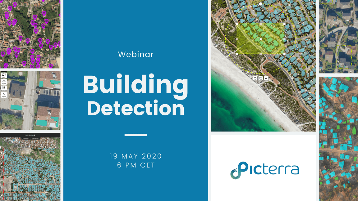 picterra's tweet photo. Our webinar on #BuildingDetection is about to start.
You can join directly from this link, today, at 6 p.m. CET ๐ https://t.co/hLDsWJkI3Y
If you want to get a recording, register here ๐ https://t.co/8mTQb9KoMr
#SmartCities #AI #MachineLearning #MonitoringServices #satellite https://t.co/iKYyOGTdSp