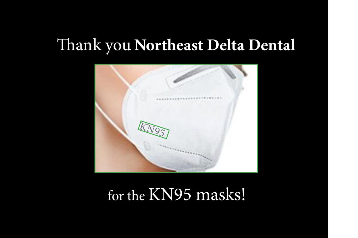 bruinsdentist's tweet photo. A heartfelt thank you to Tom Raffio @NortheastDelta & their Board of Directors for the KN95 masks to protect our dental family! #drbryanh #manchesternhdentist #COVID19 #safety #dental #Dentist https://t.co/aKNiNg4azU