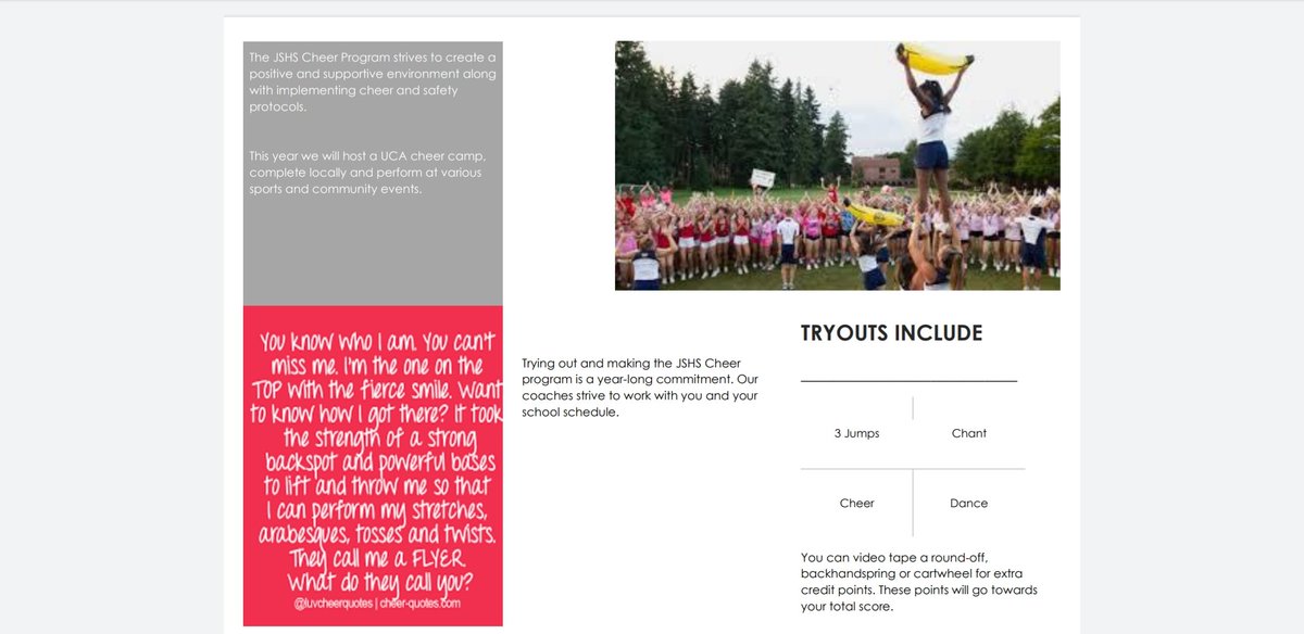 jshscheer's tweet photo. Hey incoming freshmen! If you missed the JSHS cheer tryouts don't worry you can still try out!! Contact any JSHS cheerleader for any questions!!💪🏽🦊❤
Schoology code: 59FZ-QNGG-SCCT-4💗 https://t.co/BB4XU6711T