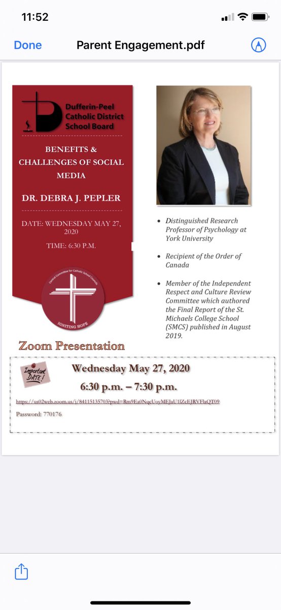 CCCSC_DPCDSB's tweet photo. CCCSC is having an online parent engagement evening. Please see flyer on how to join the Zoom presentation. #MyCatholicEducation @DPCDSBSchools https://t.co/6NpJI4ZksG