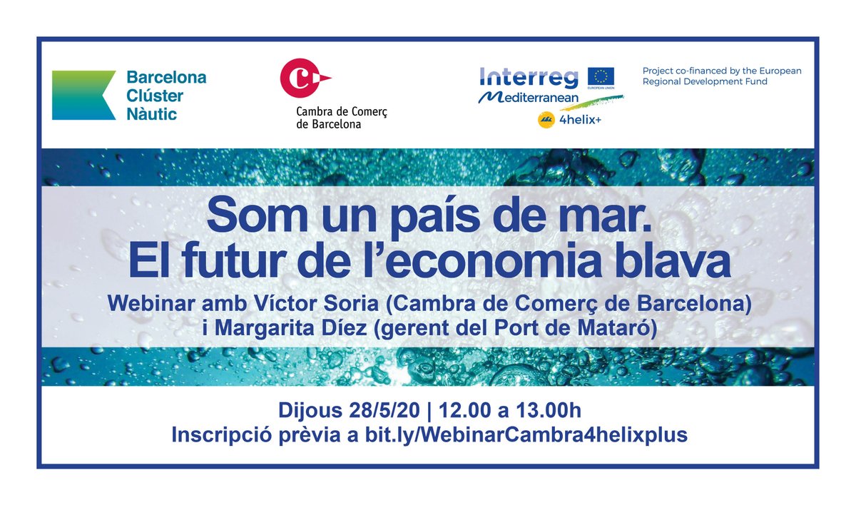 BCN ClĂşster NĂ utic (@clusternautic) on Twitter photo 📢 @cambrabcn en el marc del projecte #4helixplus i #BCNClusterNautic organitzem el webinar "Som un paĂs de mar. El futur de l' #economiablava"
🔝 Amb Margarita DĂez, gerent del <a href="/portdemataro/">Port de MatarĂł</a>
đź“… 28 de maig, 12h
➡️ bit.ly/WebinarCambra4… 📢 @cambrabcn en el marc del projecte #4helixplus i #BCNClusterNautic organitzem el webinar "Som un paĂs de mar. El futur de l' #economiablava"
🔝 Amb Margarita DĂez, gerent del <a href="/portdemataro/">Port de MatarĂł</a>
đź“… 28 de maig, 12h
➡️ bit.ly/WebinarCambra4…