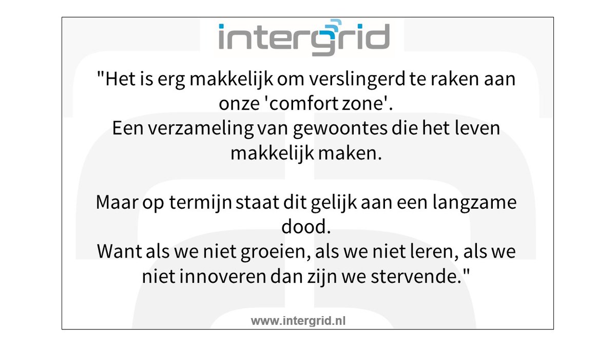 Stilstaan is geen optie!