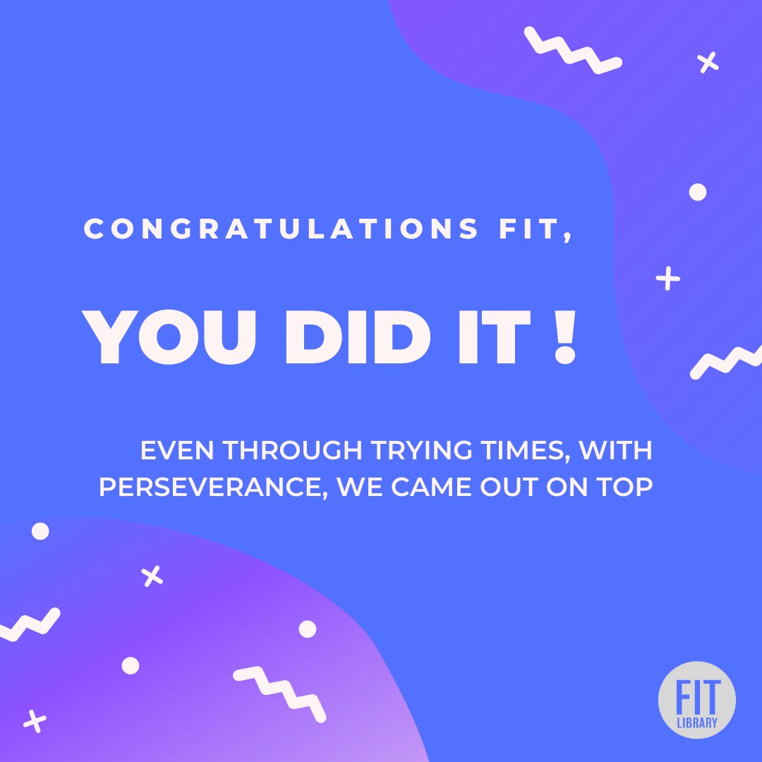 On behalf of the Gladys Marcus Library, congratulations to everyone in the FIT community for pushing through these uncertain times and finishing the semester strong!

#fitlibrary #fit #fitnyclibrary #fitnyc #congrats #congratulations #accomplishment