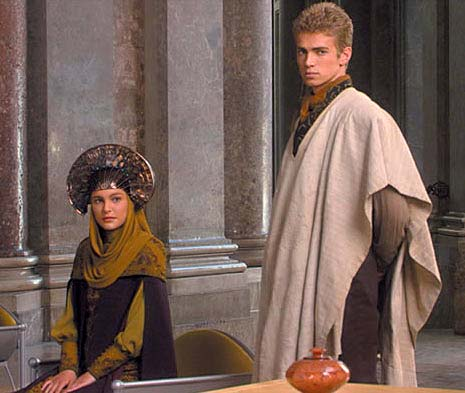 20. refugee disguise (aotc)another one that has grown on me! compared to the rest of padme's outfits it's a weird left swerve into russian court fashion, but the rich gold and maroon fabrics are very pretty, as is the headpiece.