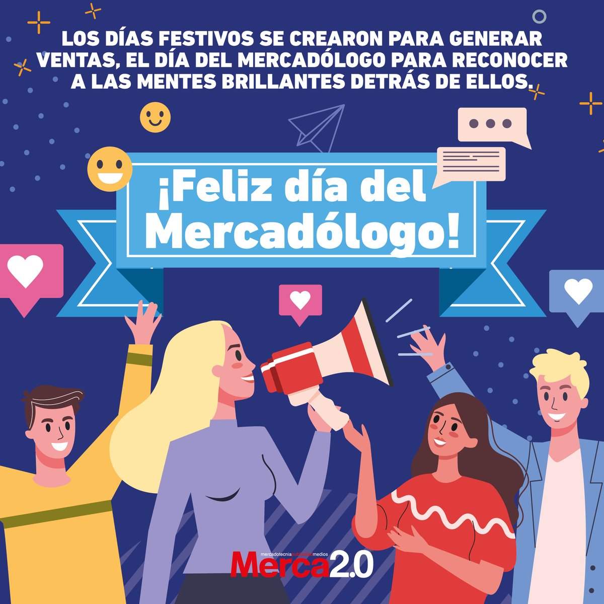 Merca20's tweet photo. Hoy celebramos y reconocemos a todos los que han elegido dedicarse a la mercadotecnia, sin su trabajo las empresas serían lugares muy aburridos. 

¡Feliz #DíaDelMercadólogo! https://t.co/pR1xXl1pH6