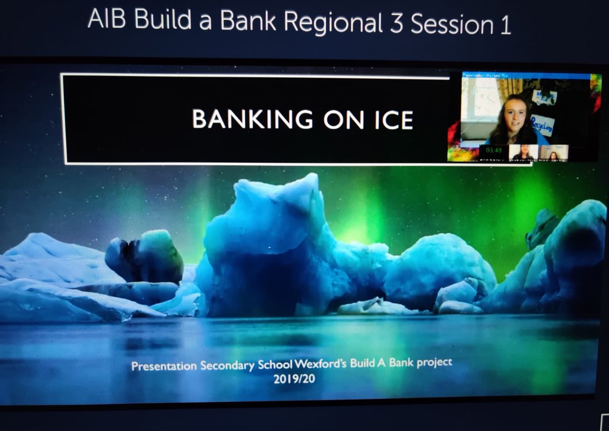 PresWex's tweet photo. 👏🏼Well done to our @TYpreswex ‘@AIBIreland #BuildABank team who presented this week as part of the National Finals. ‘Banking on Ice’ consists of students Sarah Bohan, Marykate Donohoe, Cyan Doyle, Marta Strgar, Nadia el Moussati, Evie Scallan, Abi Tocock & Rita Redmond. #Wexford https://t.co/7pH0u6NkSG