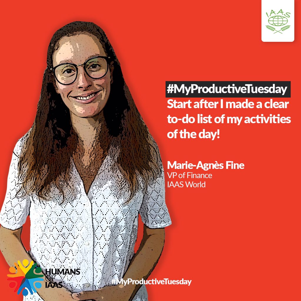 IAAS_World's tweet photo. #MyProductiveTuesday
"A good list is both challenging and realistic! So I can feel happy about what I achieved at the end of the day!"
Tips by Marie-Agnes Fine @marie_aslm
Follow us on @humansofiaas to contribute more with us! https://t.co/6RYCByjy8R
#HumansofIAAS https://t.co/mihp4owjhW