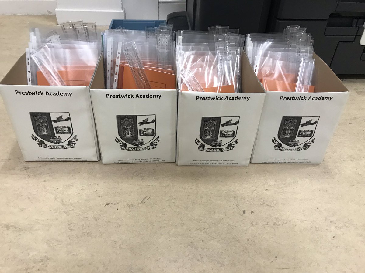 pwkacademy's tweet photo. If you are running short of stationery to allow you to complete school work, please pick up a free pack from a local store. Packs in McColls, Prestwick; Keystore, Prestwick Toll; Premier Store, Monkton and Symington Stores. https://t.co/GNiHAcVFgf