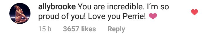 Ally supporting Perrie on her post where she opened up about her anxiety