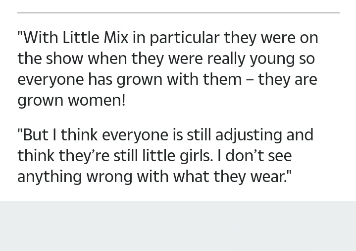 Dinah Jane defending Little Mix after their outfits were criticized after their X factor performance in 2016