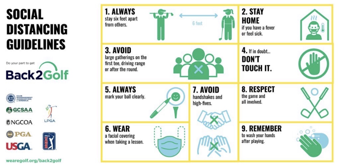 In order to get #Back2Golf we all need to do our part! By following these guidelines, we can make our game more safe for all who enjoy it.